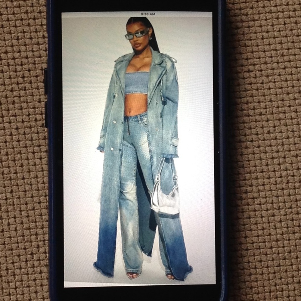 💙 Fashion Nova - 'New York Days' Denim Maxi Coat - Picture 10 of 10
